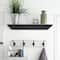 Small Black Wedge Wood Floating Wall Shelf